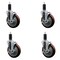 Service Caster 5'' Maroon Poly Swivel 1-1/4'' Expanding Stem Caster Set with Brake, 4PK SCC-EX20S514-PPUB-MRN-TLB-114-4 - alternate 1